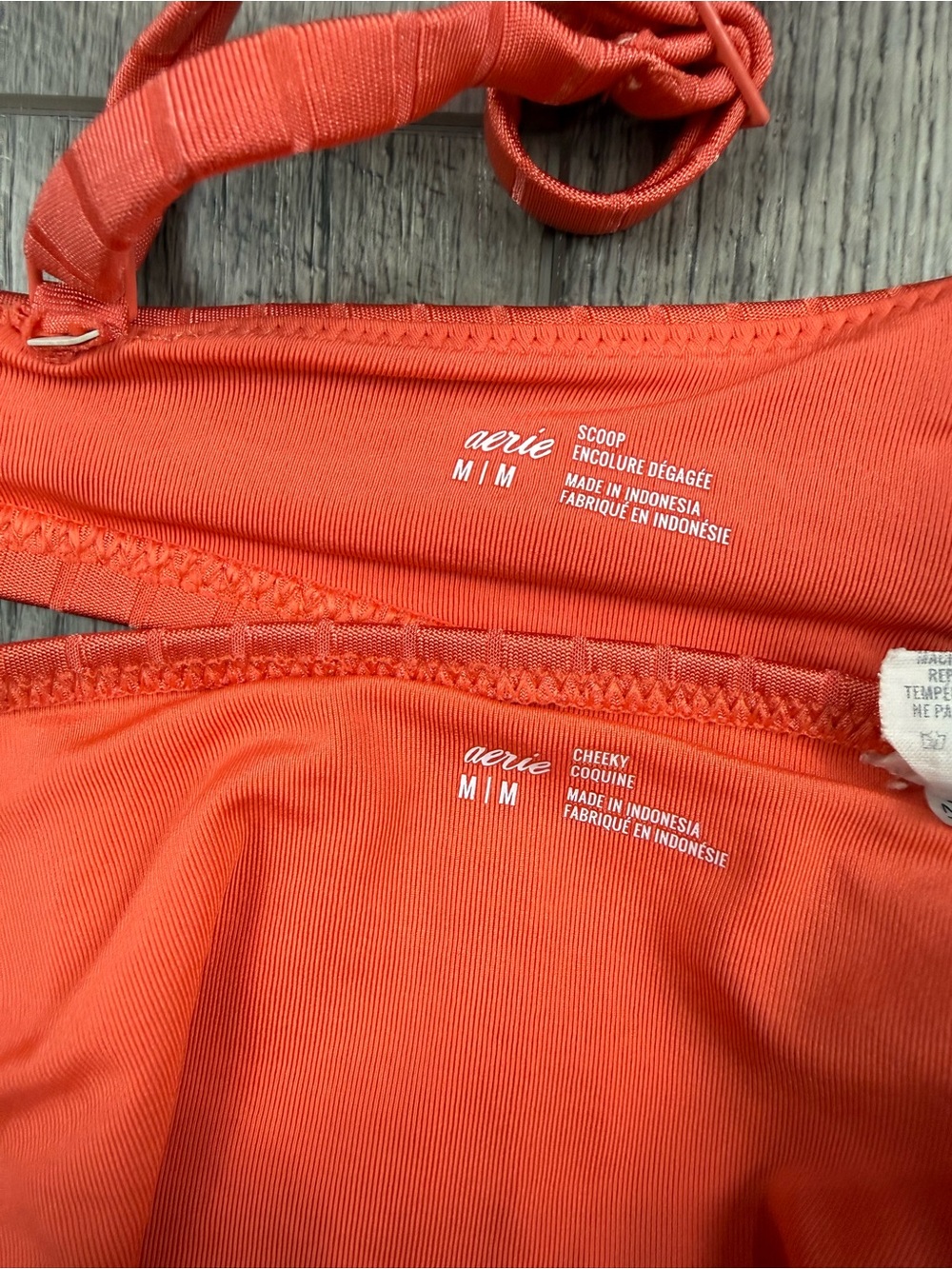 Aerie Coral Ribbed Bikini Set - Picture 9 of 10
